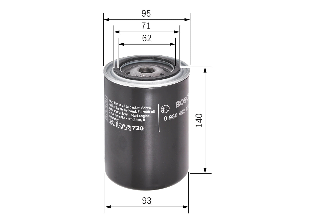 BOSCH 0 986 452 001 Filtru ulei