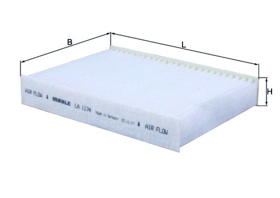 MAHLE LA 1174 Filtru, aer habitaclu