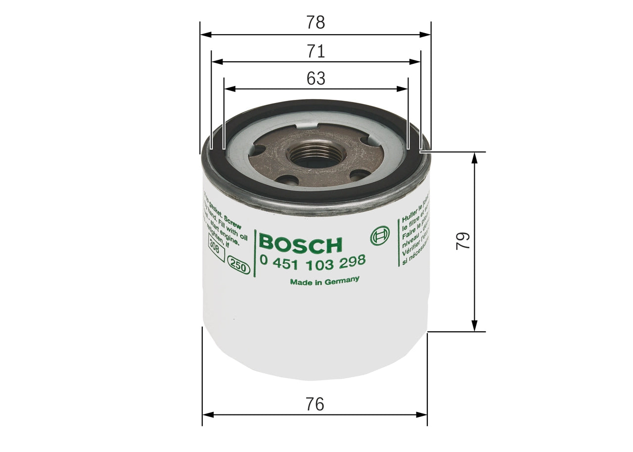 BOSCH 0 451 103 298 Filtru ulei