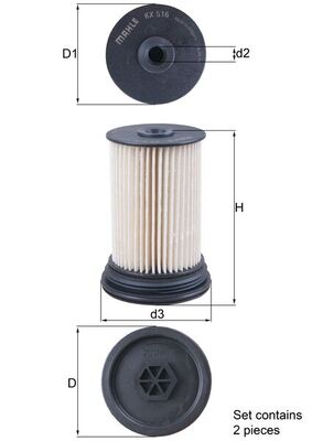 MAHLE KX 516/S Filtru combustibil