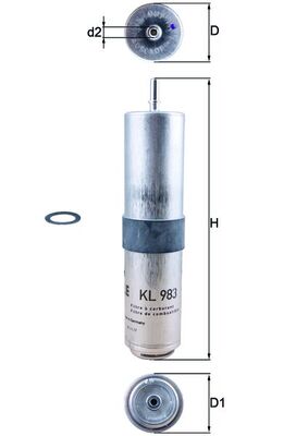 MAHLE KL 983D Filtru combustibil