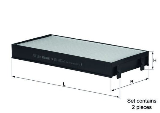 MAHLE LA 221/S Filtru, aer habitaclu