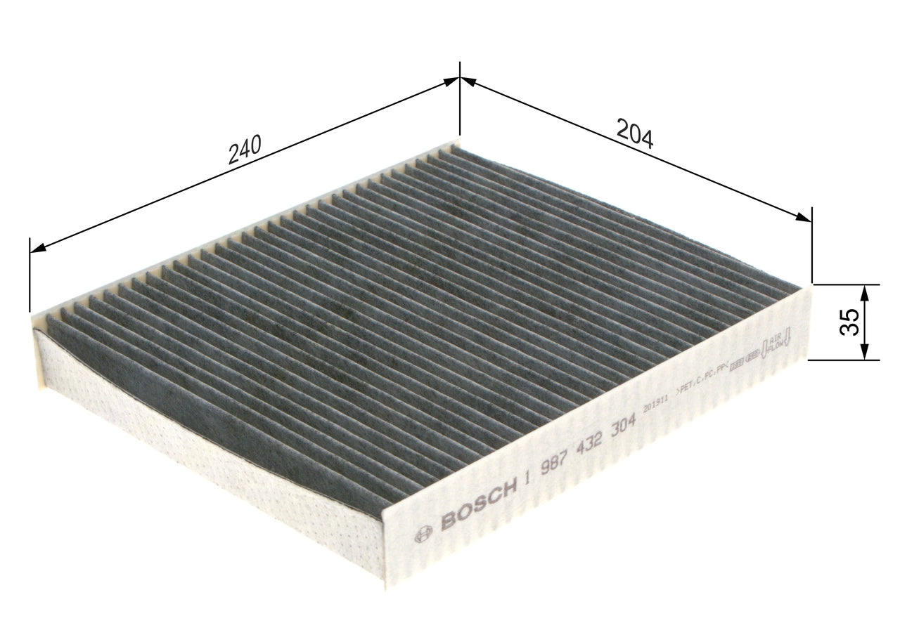 BOSCH 1 987 432 304 Filtru, aer habitaclu