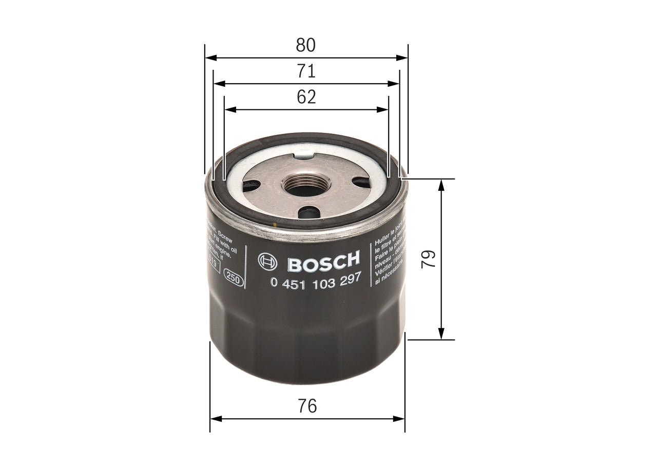 BOSCH 0 451 103 297 Filtru ulei