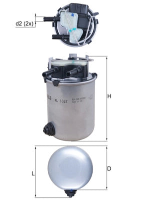 MAHLE KL 1027 Filtru combustibil