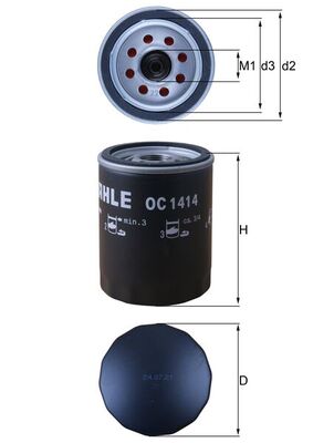 MAHLE OC 1414 Filtru ulei