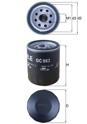 MAHLE OC 983 Filtru ulei