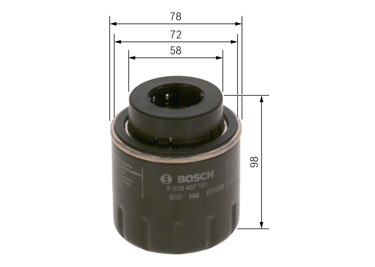 BOSCH F 026 407 181 Filtru ulei