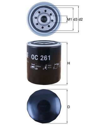 MAHLE OC 261 Filtru ulei