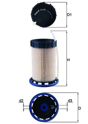MAHLE KX 492 Filtru combustibil
