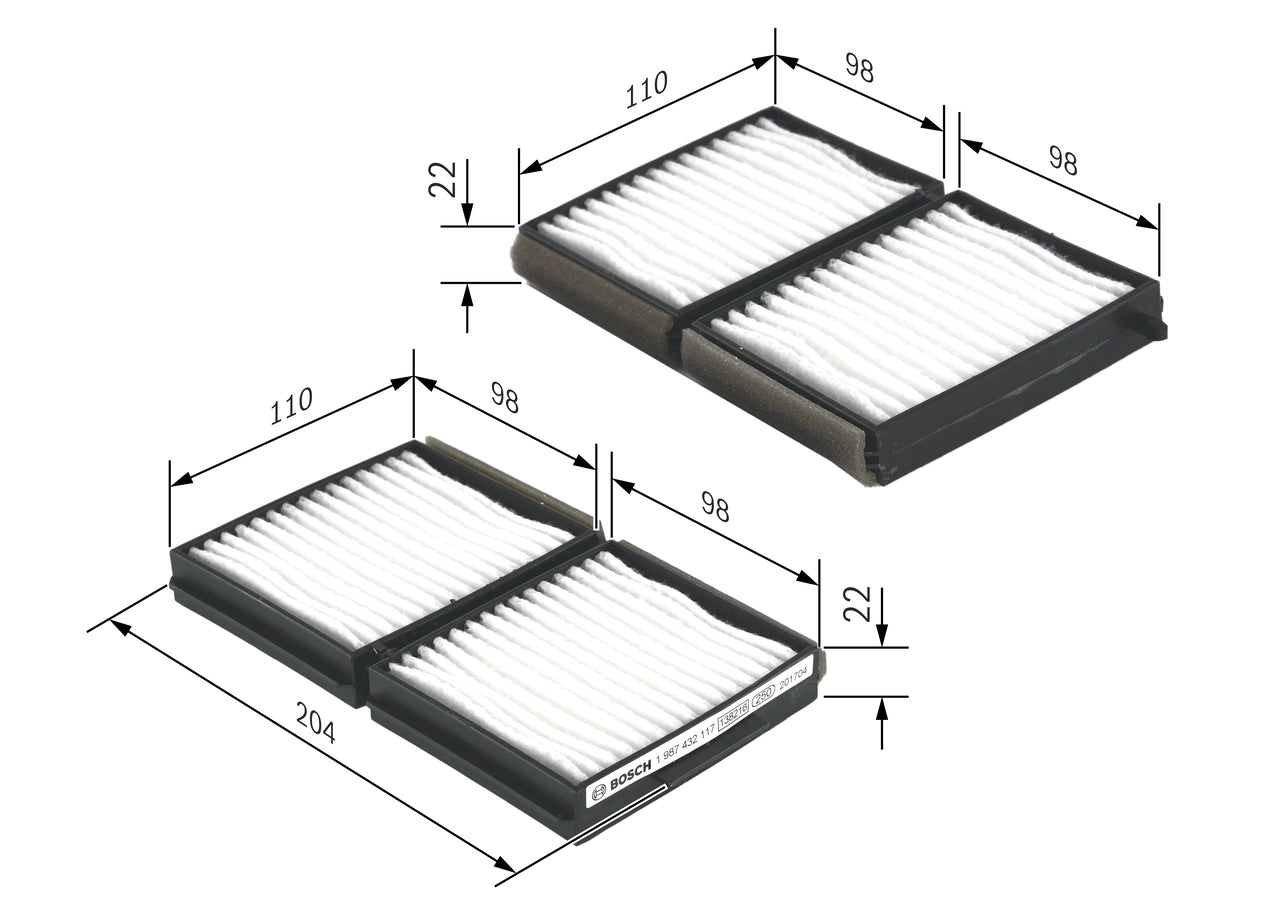 BOSCH 1 987 432 117 Filtru, aer habitaclu