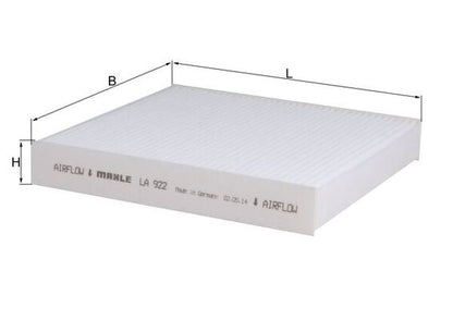 MAHLE LA 922 Filtru, aer habitaclu