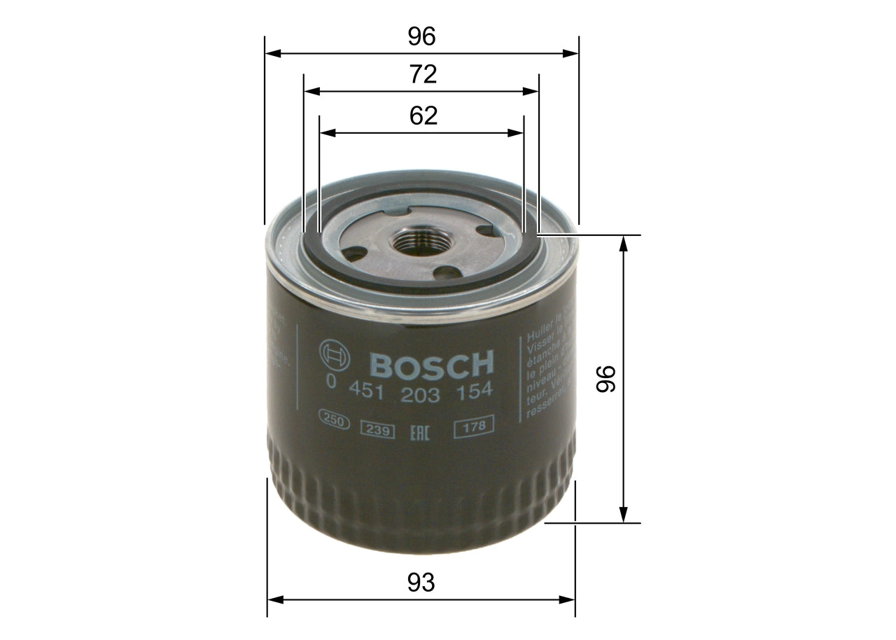 BOSCH 0 451 203 154 Filtru ulei