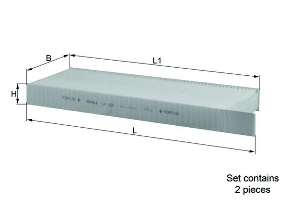 MAHLE LA 428/S Filtru, aer habitaclu