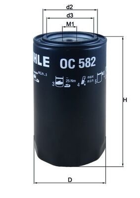 MAHLE OC 582 Filtru ulei