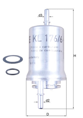 MAHLE KL 176/6D Filtru combustibil