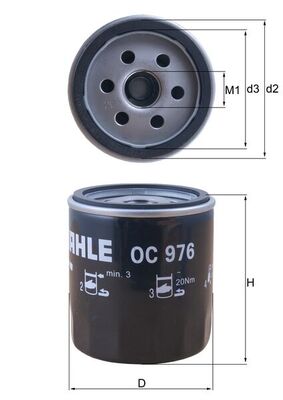 MAHLE OC 976 Filtru ulei