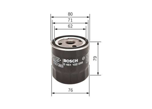 BOSCH 0 451 102 056 Filtru ulei