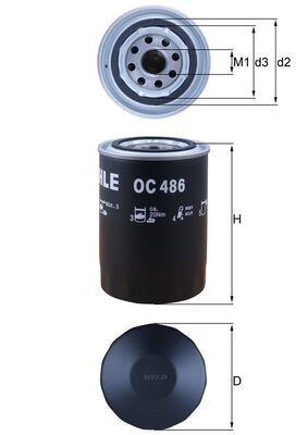 MAHLE OC 486 Filtru ulei