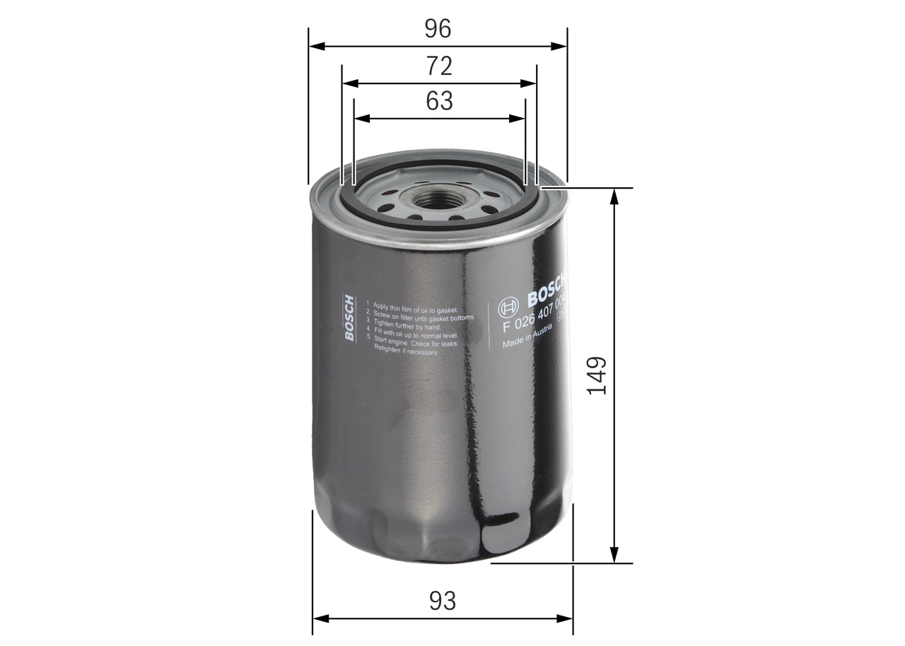 BOSCH F 026 407 004 Filtru ulei