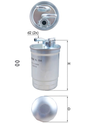 MAHLE KL 554D Filtru combustibil