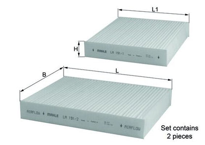 MAHLE LA 191/S Filtru, aer habitaclu
