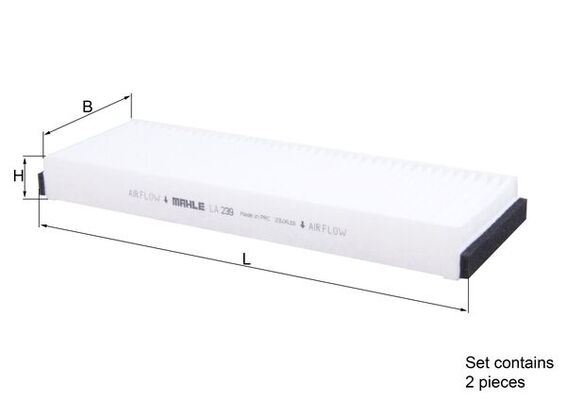 MAHLE LA 239/S Filtru, aer habitaclu