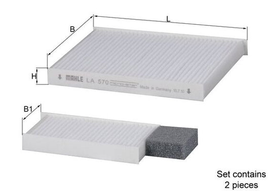 MAHLE LA 570/S Filtru, aer habitaclu