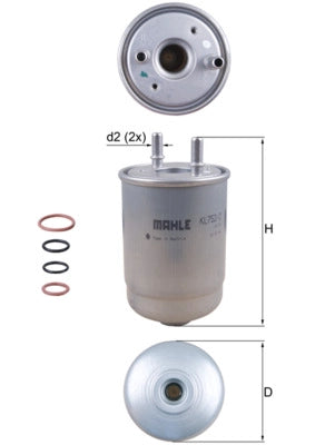 MAHLE KL 752/2D Filtru combustibil