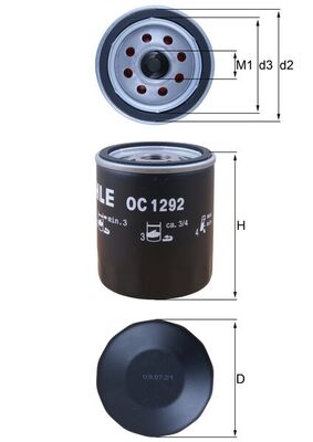 MAHLE OC 1292 Filtru ulei