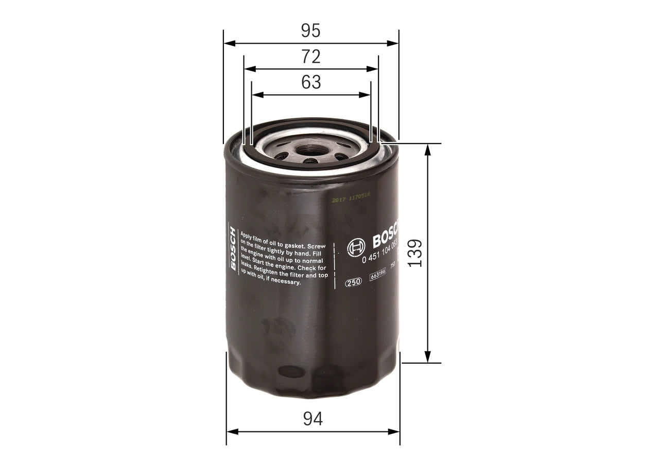BOSCH 0 451 104 063 Filtru ulei