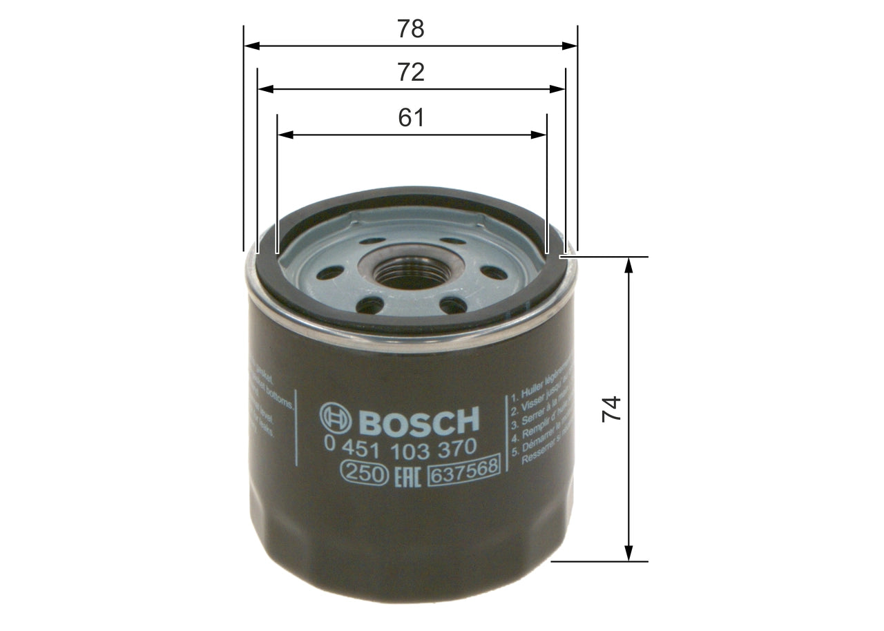 BOSCH 0 451 103 370 Filtru ulei