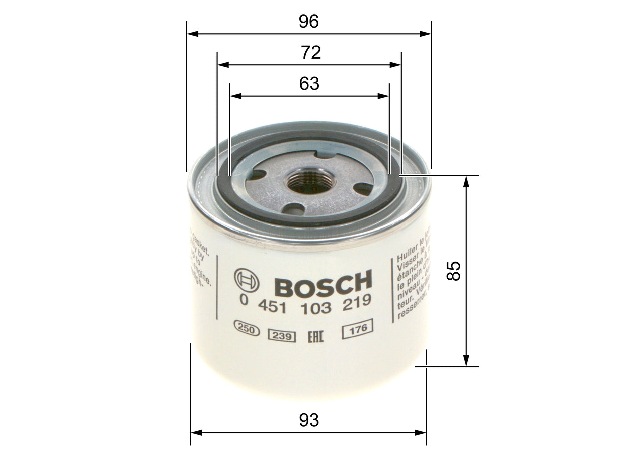 BOSCH 0 451 103 219 Filtru ulei