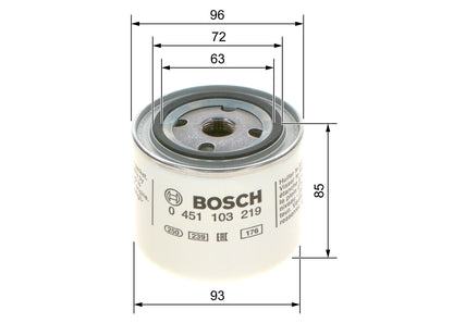 BOSCH 0 451 103 219 Filtru ulei