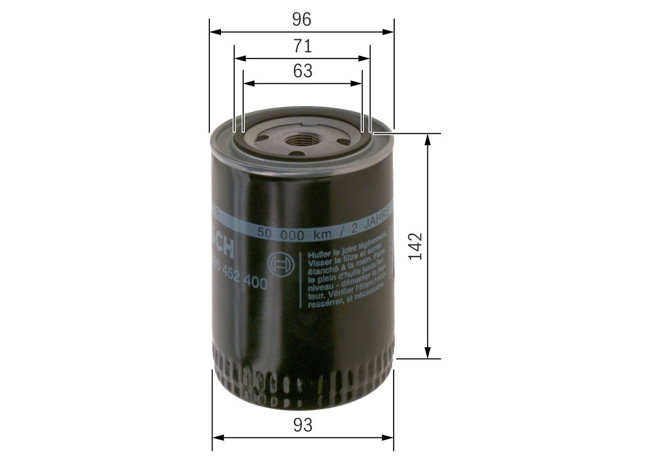 BOSCH 0 986 452 400 Filtru ulei