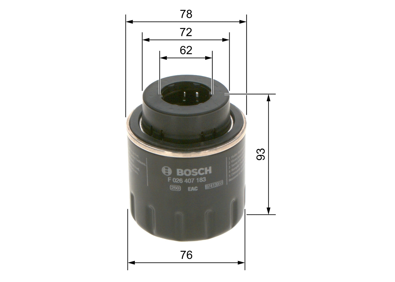 BOSCH F 026 407 183 Filtru ulei