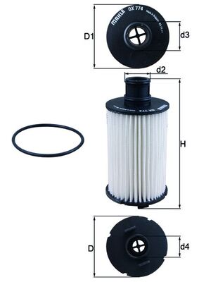 MAHLE OX 774D Filtru ulei
