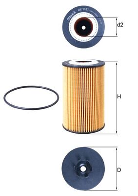 MAHLE OX 1161D Filtru ulei