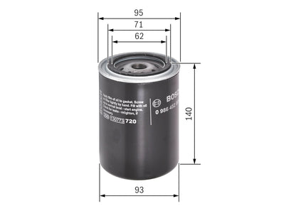 BOSCH 0 986 452 001 Filtru ulei