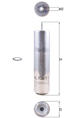 MAHLE KL 736/1D Filtru combustibil