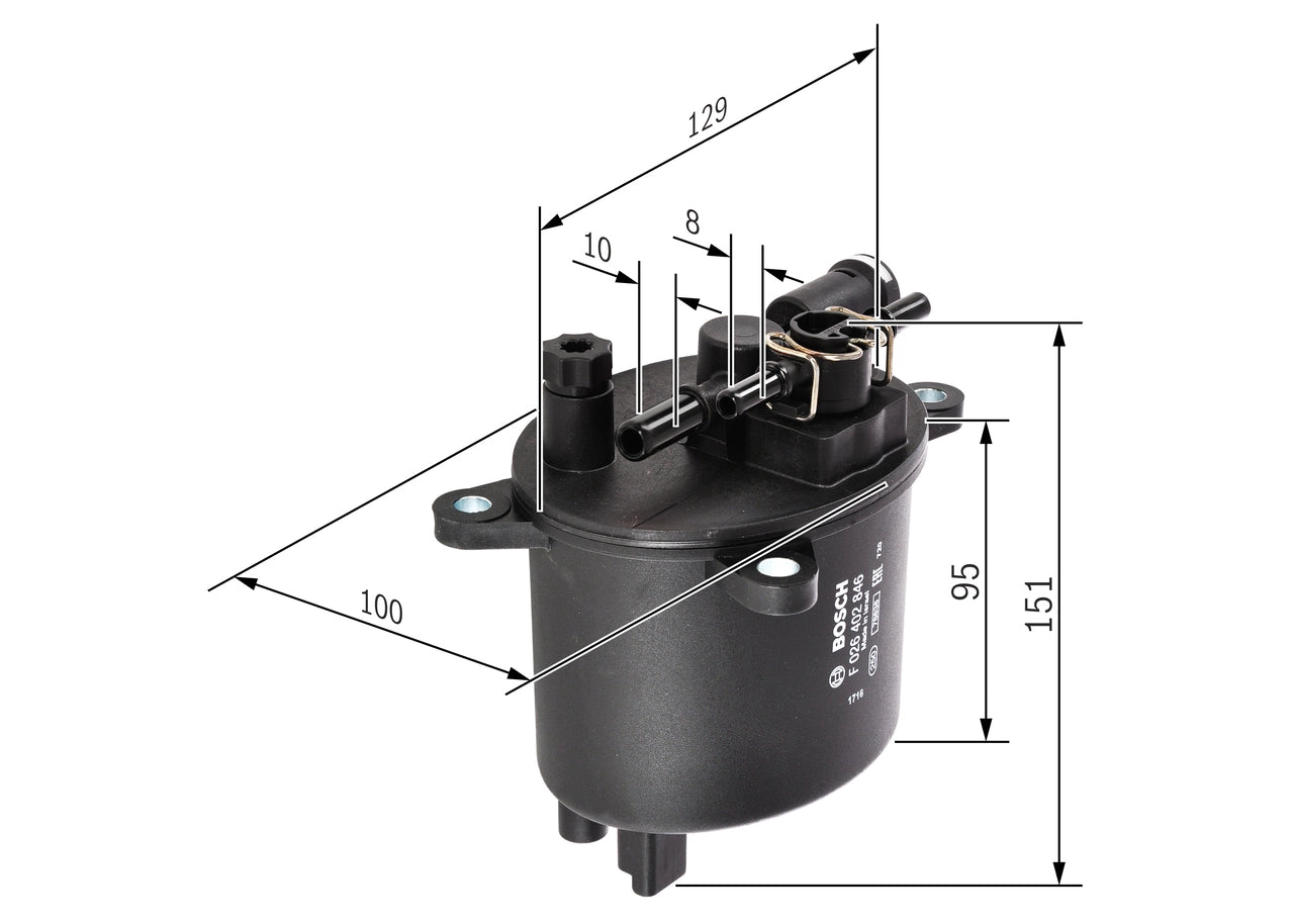 BOSCH F 026 402 846 Filtru combustibil