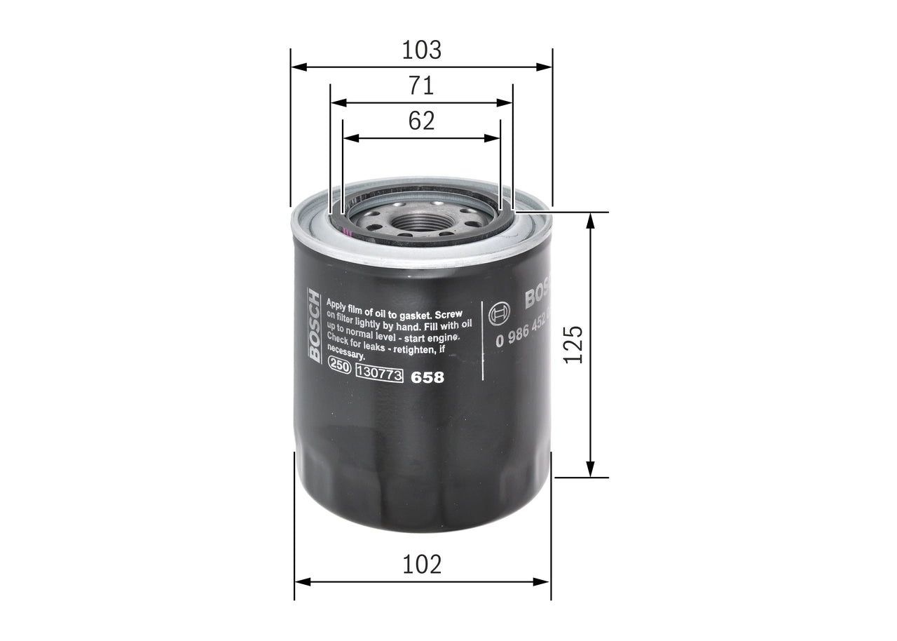 BOSCH 0 986 452 066 Filtru ulei
