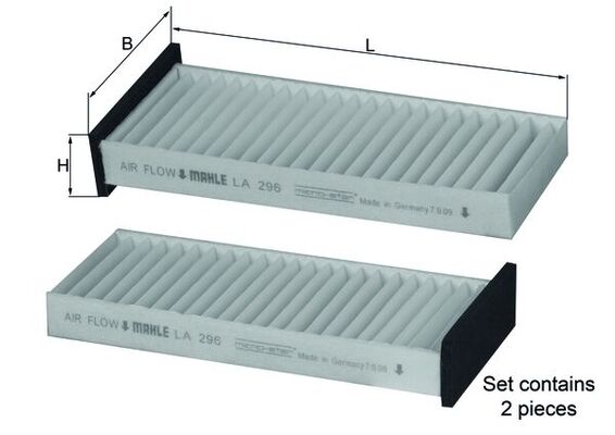 MAHLE LA 296/S Filtru, aer habitaclu