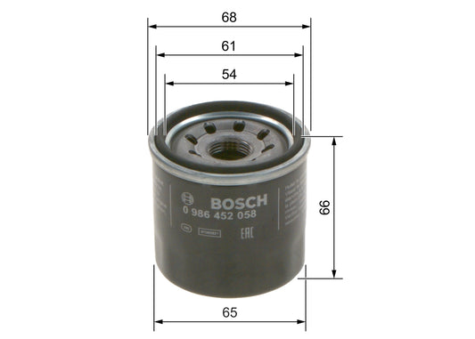 BOSCH 0 986 452 058 Filtru ulei