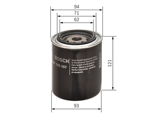 BOSCH 0 451 103 357 Filtru ulei