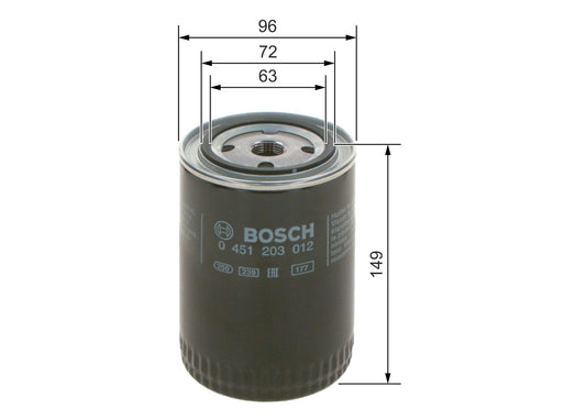 BOSCH 0 451 203 012 Filtru ulei