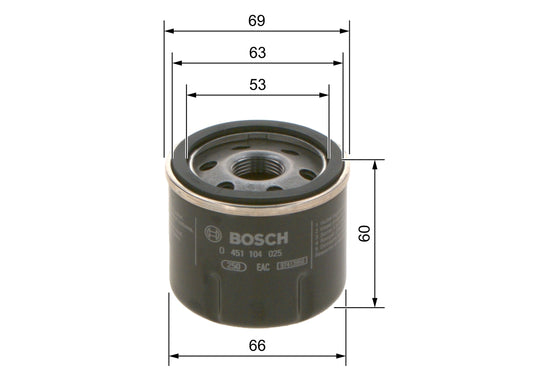 BOSCH 0 451 104 025 Filtru ulei