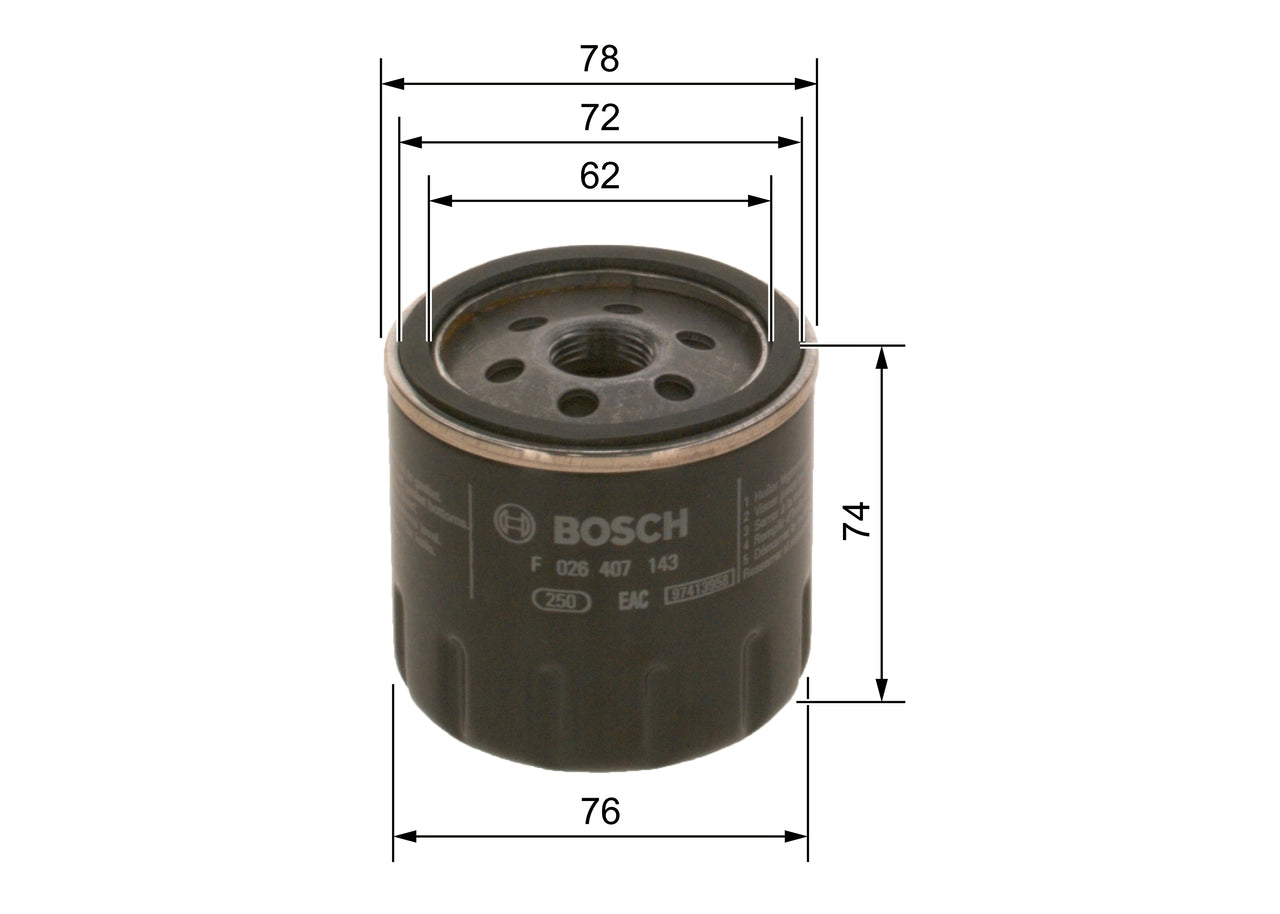 BOSCH F 026 407 143 Filtru ulei