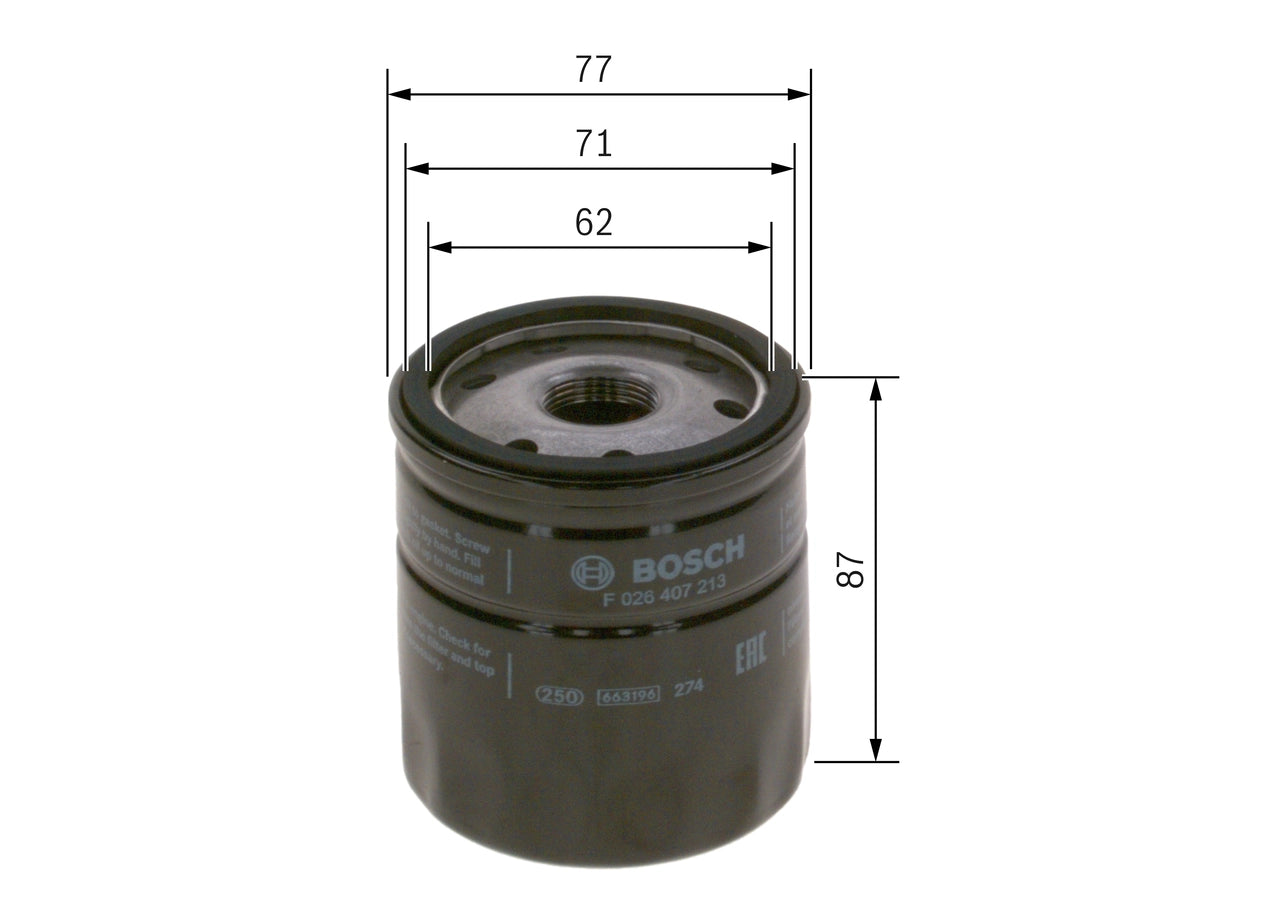 BOSCH F 026 407 213 Filtru ulei