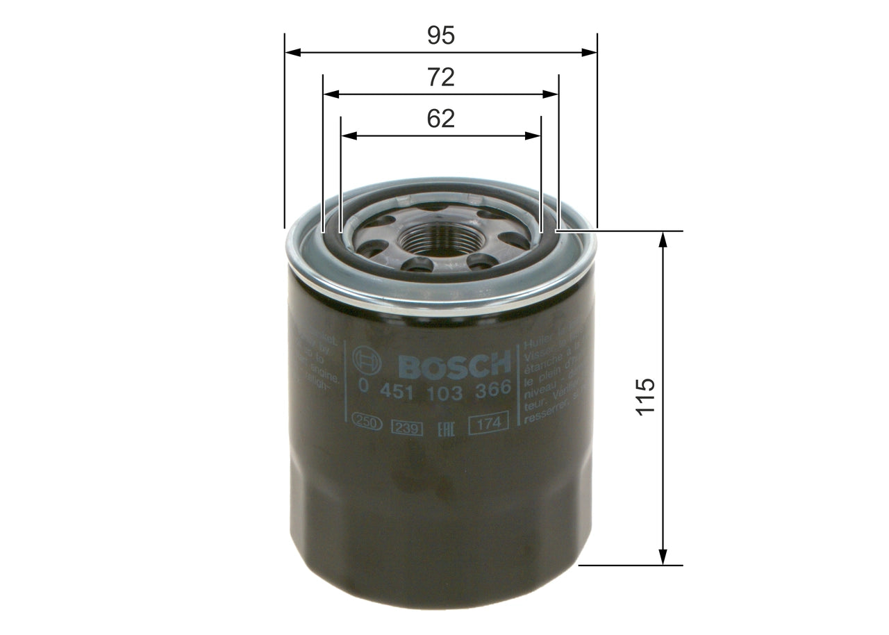 BOSCH 0 451 103 366 Filtru ulei